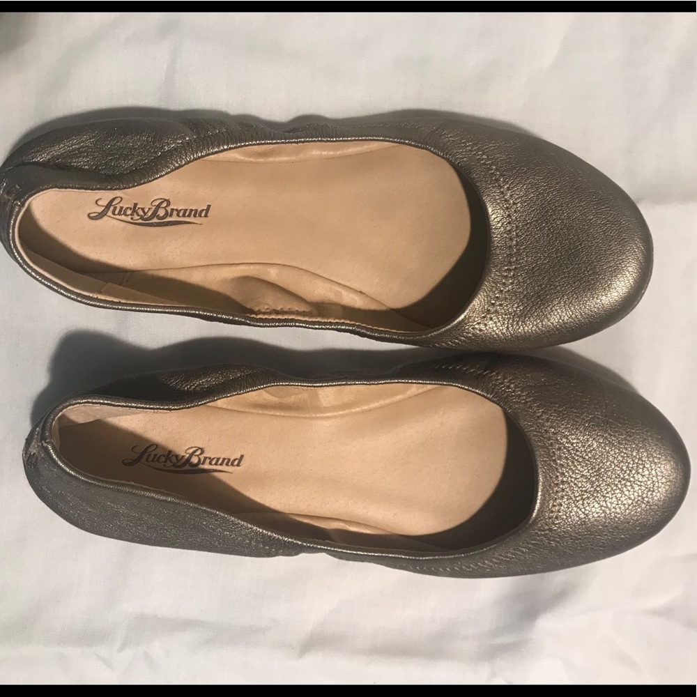 Metallic Gold Lucky Brand Flats